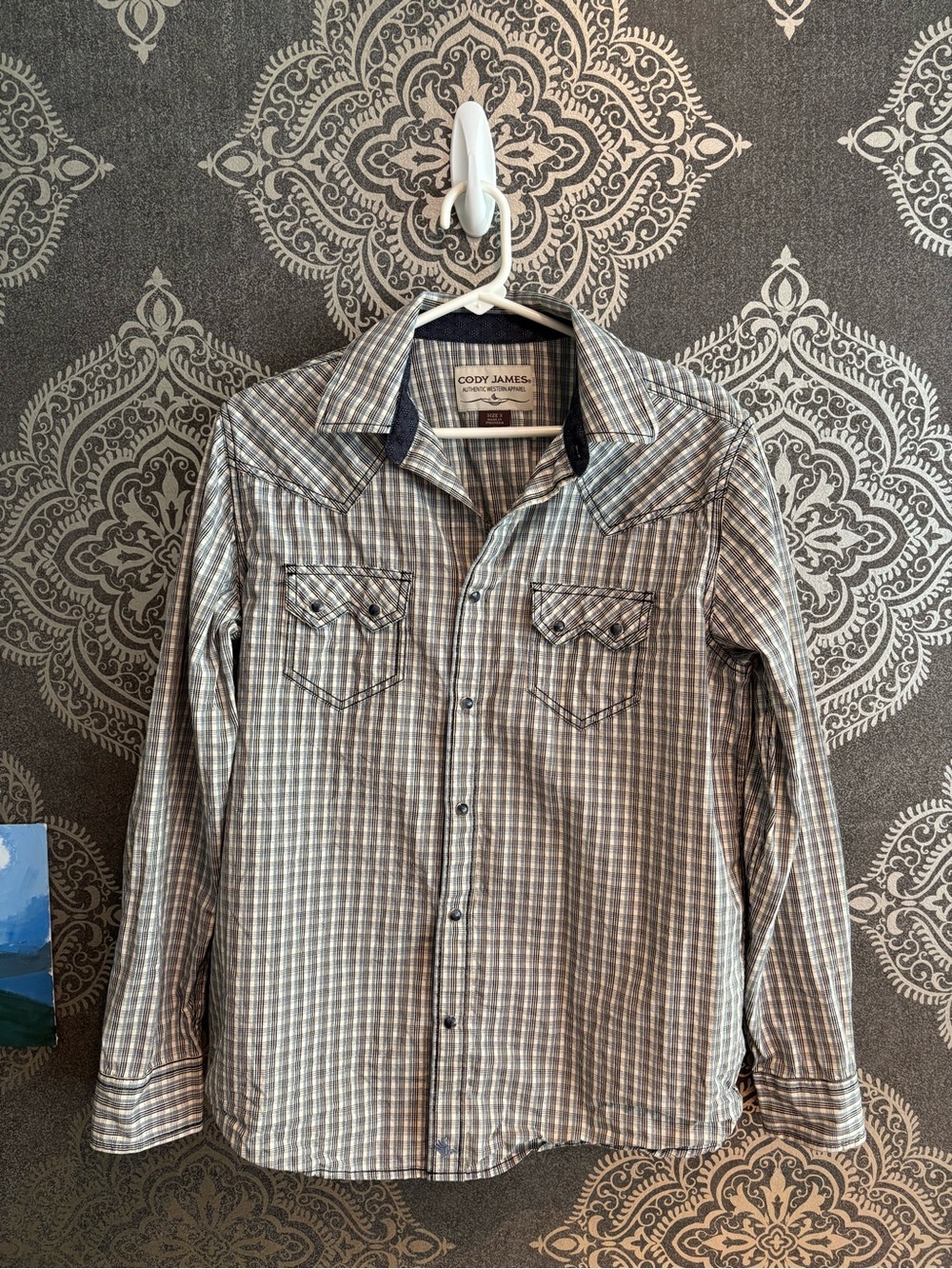 Cody James Men’s Plaid Long-Sleeve Western Button-Down Shirt